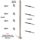 Stainless Steel Cable Threaded Modern Railing Terminal (Left)