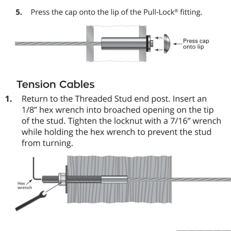 Stainless Steel Stair Tension Cable Installation Instruction