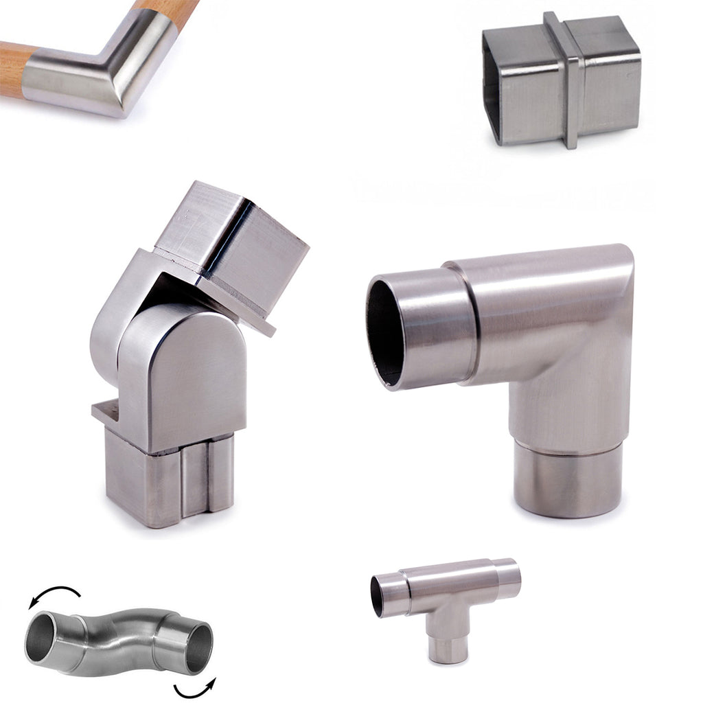Pipe Railing Fittings S.S. Round Tube Internal Cross Connector 4 Way