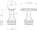 NeroSteel Black Metal Round Handrail Support