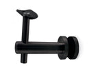 NeroSteel Black Metal Adjustable Round Wall Handrail Support with Glass Clamp