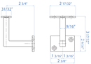 NeroSteel Black Metal Wall-Mounted Handrail Support
