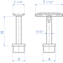 NeroSteel Black Metal Support for 42.4mm Round Handrails