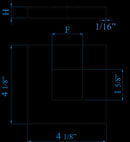 NeroSteel Black Metal Square Flange Canopy for 40mm Square Rail