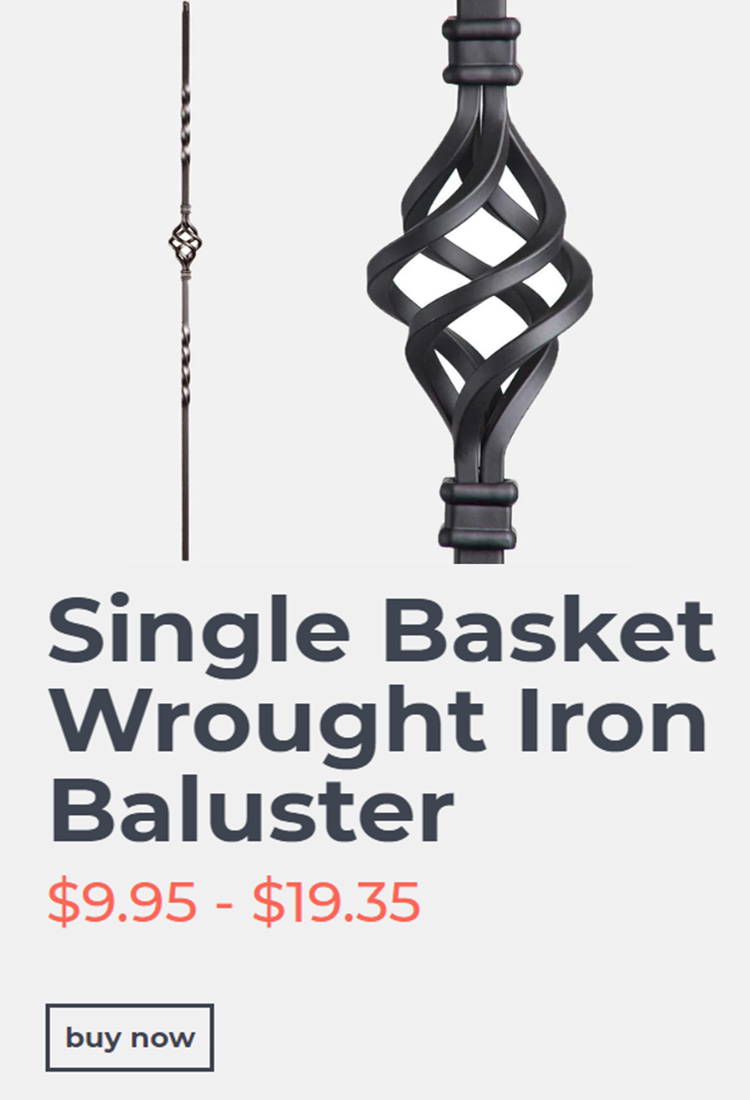 Affordable Cheap Wrought Iron Balusters Single Basket