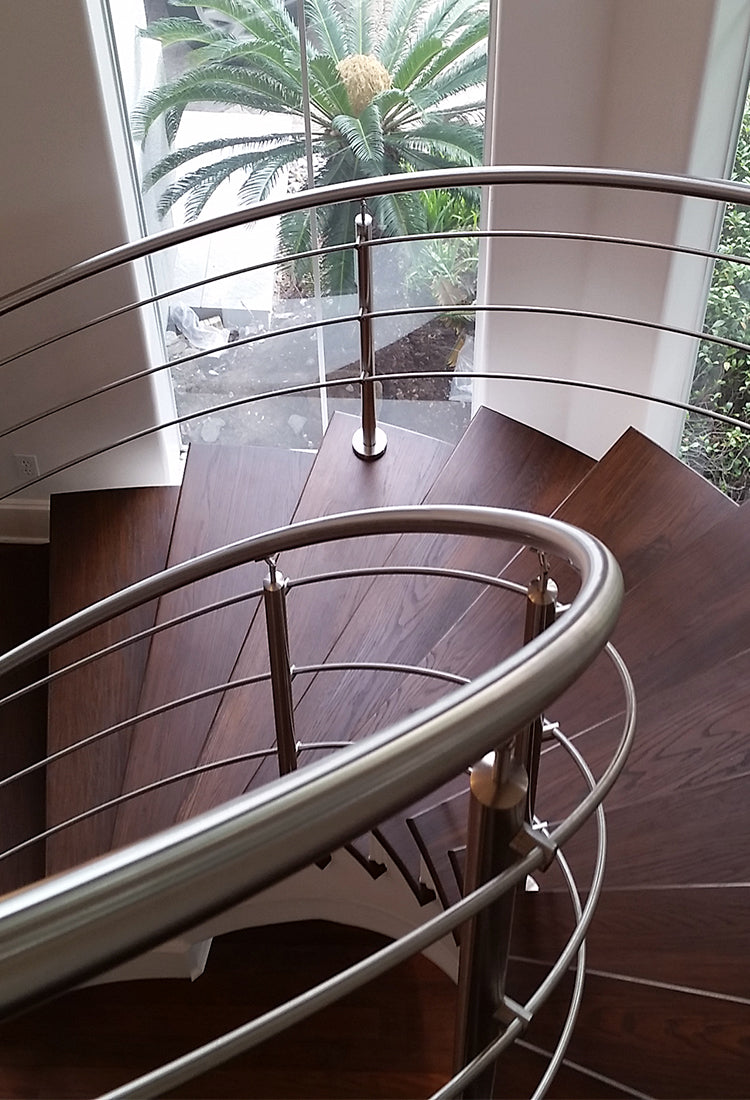 Steel Step Railing Parts Stainless Steel Stair Parts | Modern Cable, Glass & LED Railing System ...