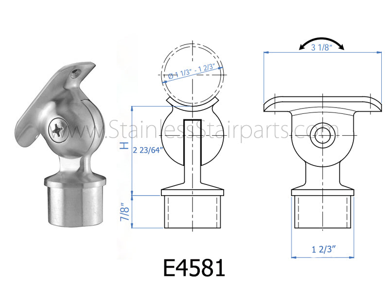 E4581 Stainless Steel Handrail Support