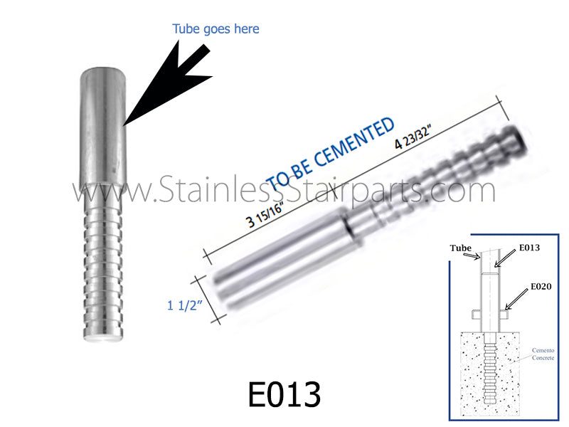 E013 Stainless Steel Tube and Railing Core Floor Anchor