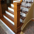 Modern Stair Railing System 4891 Fluted Square Wood Box Newel Post