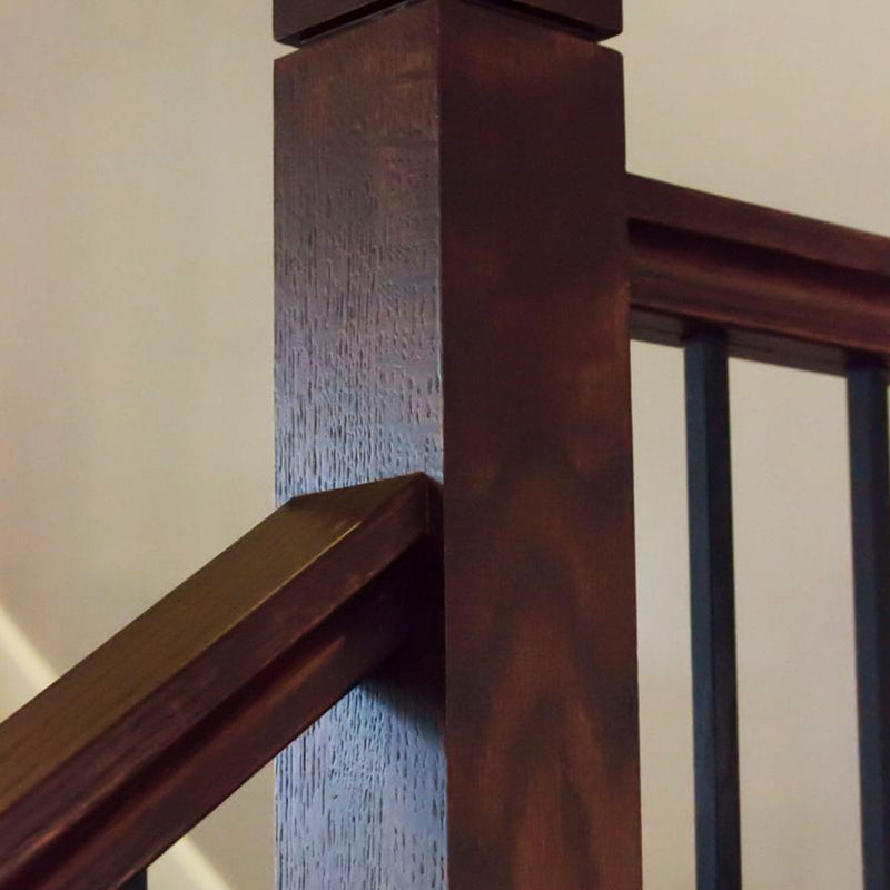 Contemporary Red Oak Wood Stair Railing
