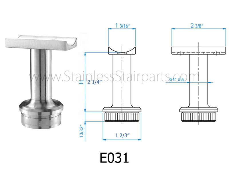 E031 Stainless Steel Fixed Handrail Support For Balcony