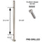 E0042-2 Pre-Drilled 2 Holes Stainless Steel Newel Post