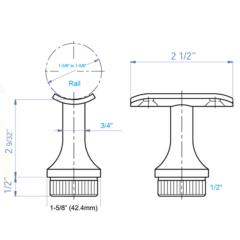 E0102 Stainless Handrail Support