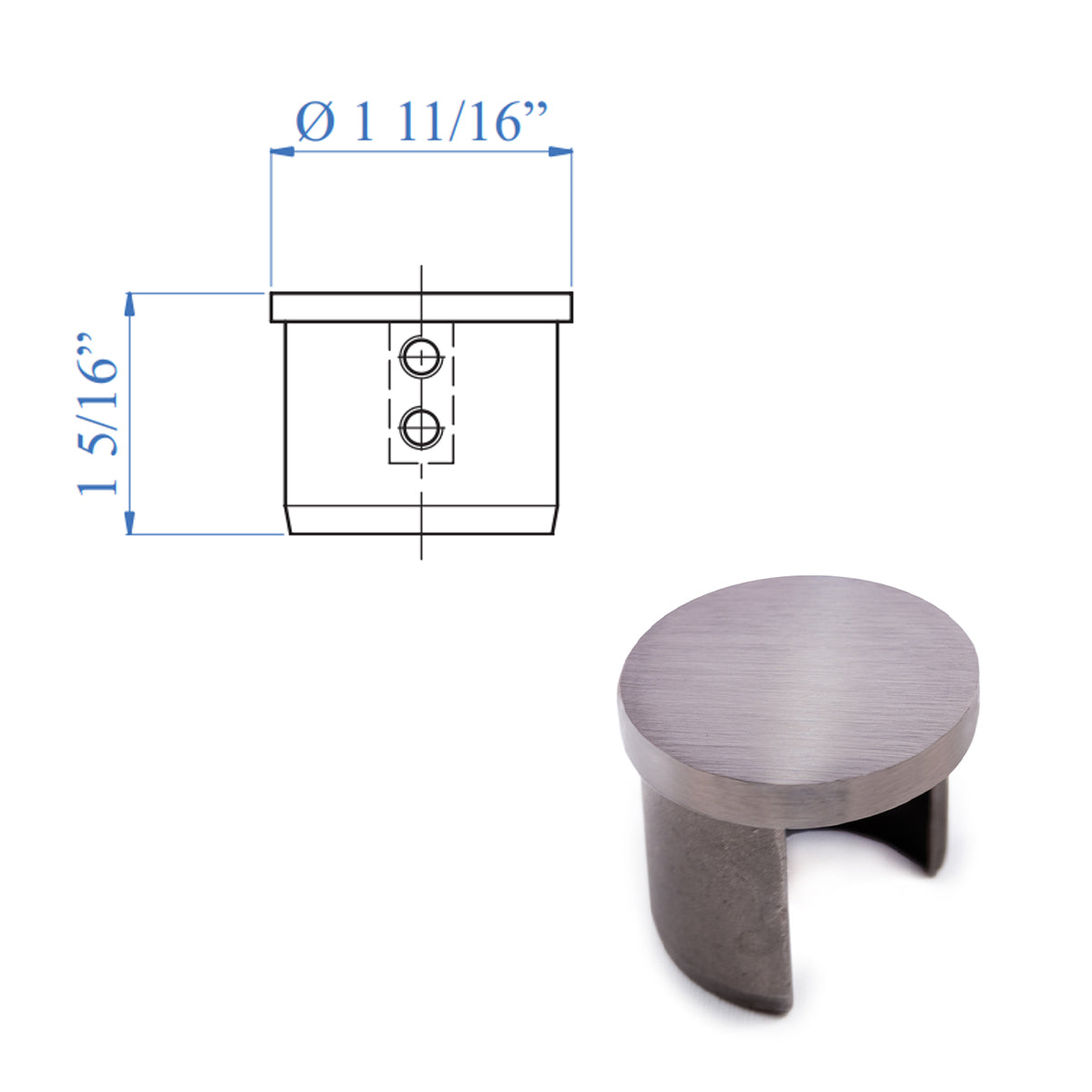 E1100100 Stainless Steel Cap Railing End Cap - Stainless Stair Parts ...