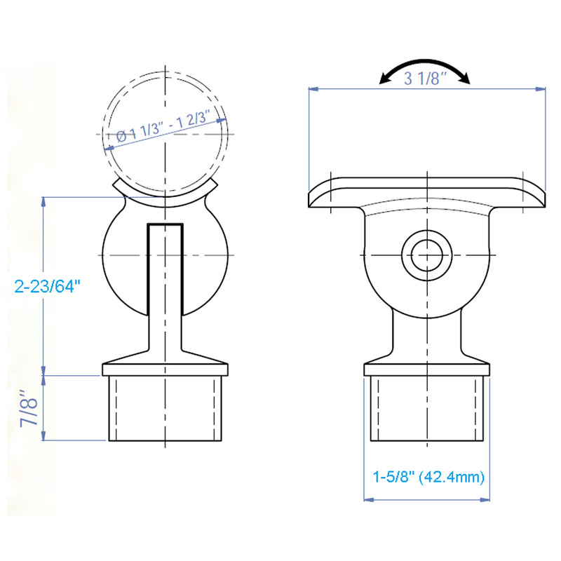 E4581 Stainless Rail Support