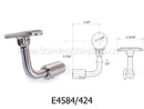 E4584/424 Adjustable Stainless Steel Handrail Support for Round Newel Post Lateral Fastening