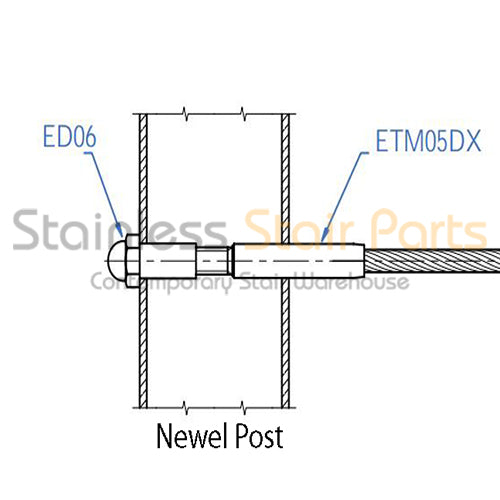 ED06 Stainless Steel Dome Headed Nut (Right Hand)