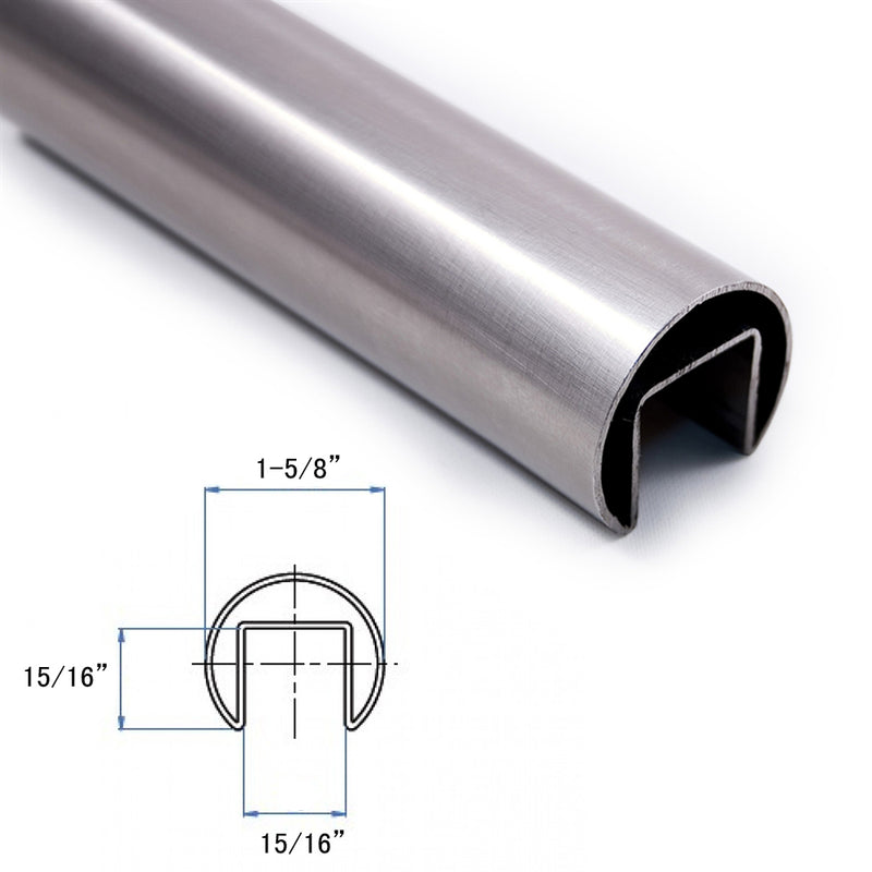 E1000424 Stainless Steel Round Cap Rail for Glass Railing Systems ...