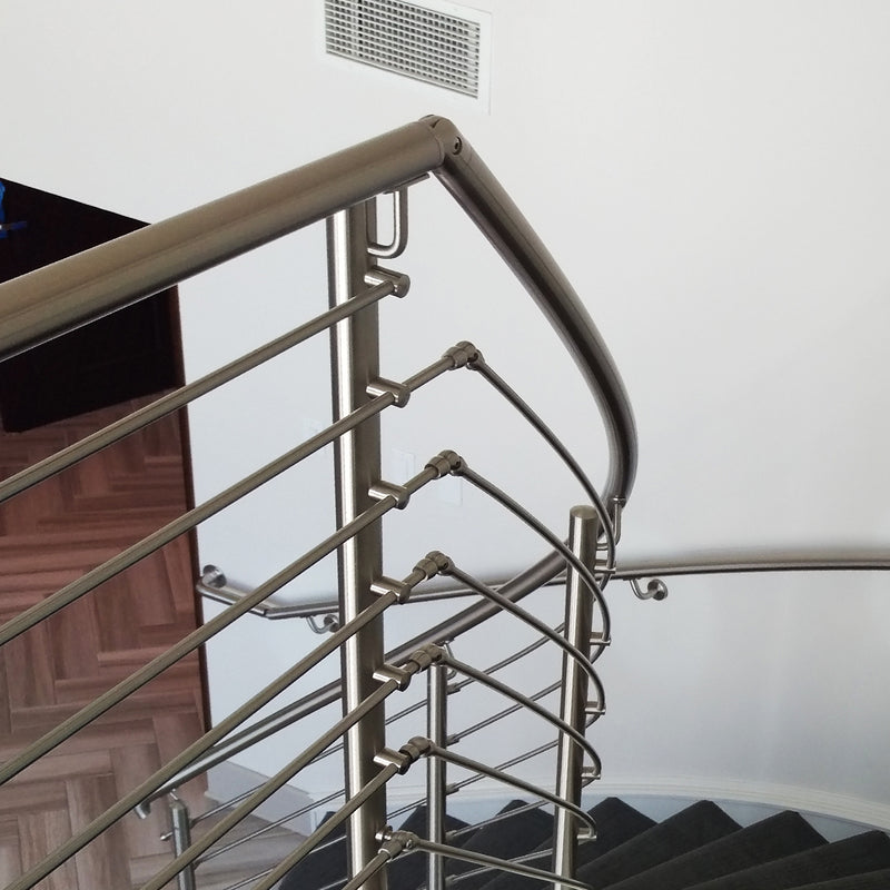 Stainless Steel Floor Mount Newel Post with Railing Support