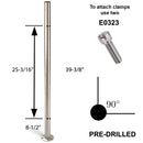 E0042-C4  Pre-Drilled 4 Holes/End Stainless Steel Newel Post