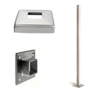 Stainless Steel Square Newel Post, Rail & Wall Anchorage Canopy