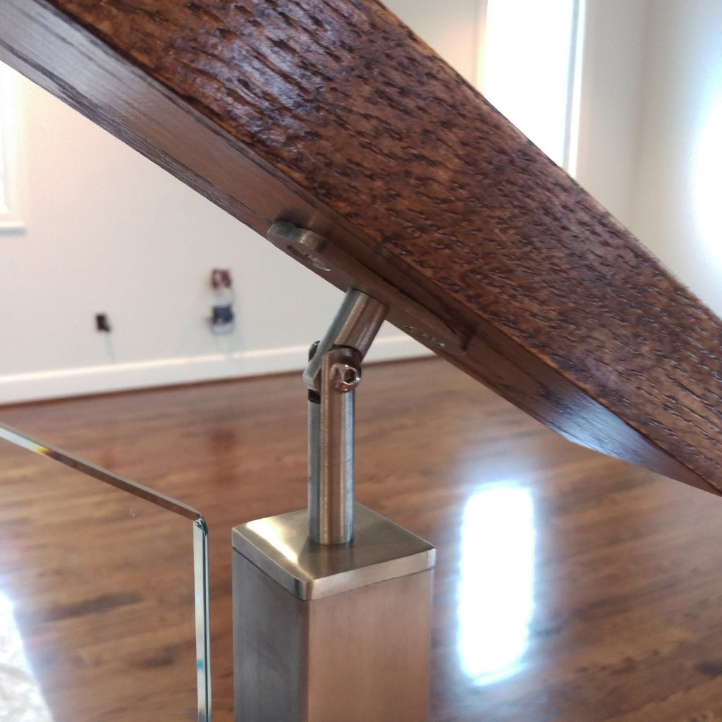 E037100 Adjustable Square Railing Handrail Support for Rake - Stainless ...