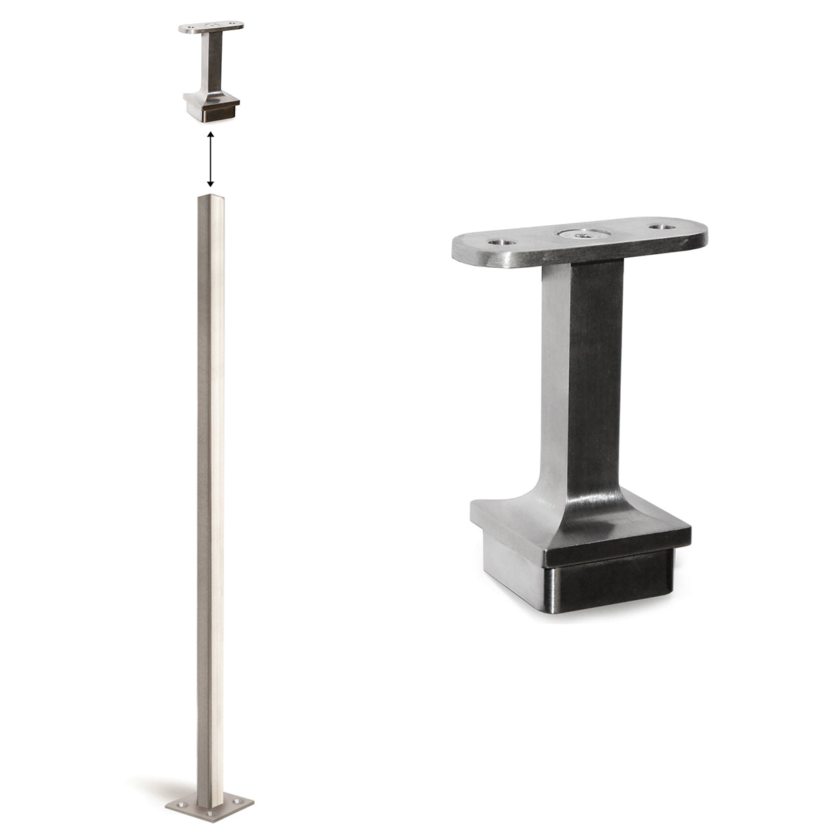Support For Metal Railing Square Railing Handrail Support for Balcony - Stainless Stair Parts ...