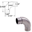 Stainless Steel 90 Degree Curved Elbow Fitting Connector