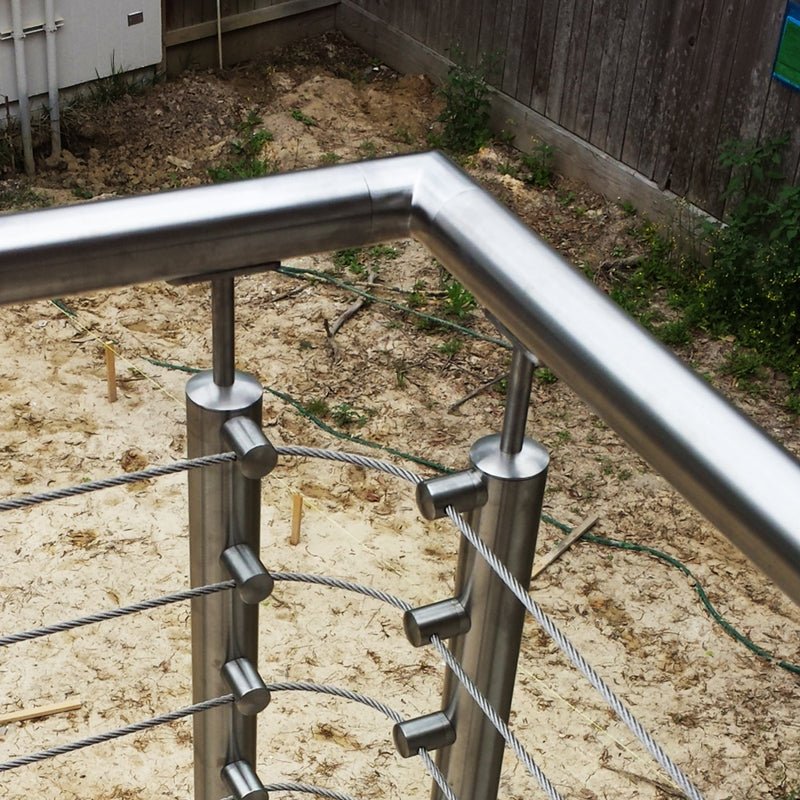 E451 90 Degree Sharp Elbow Fitting Connector - Stainless Stair Parts ...