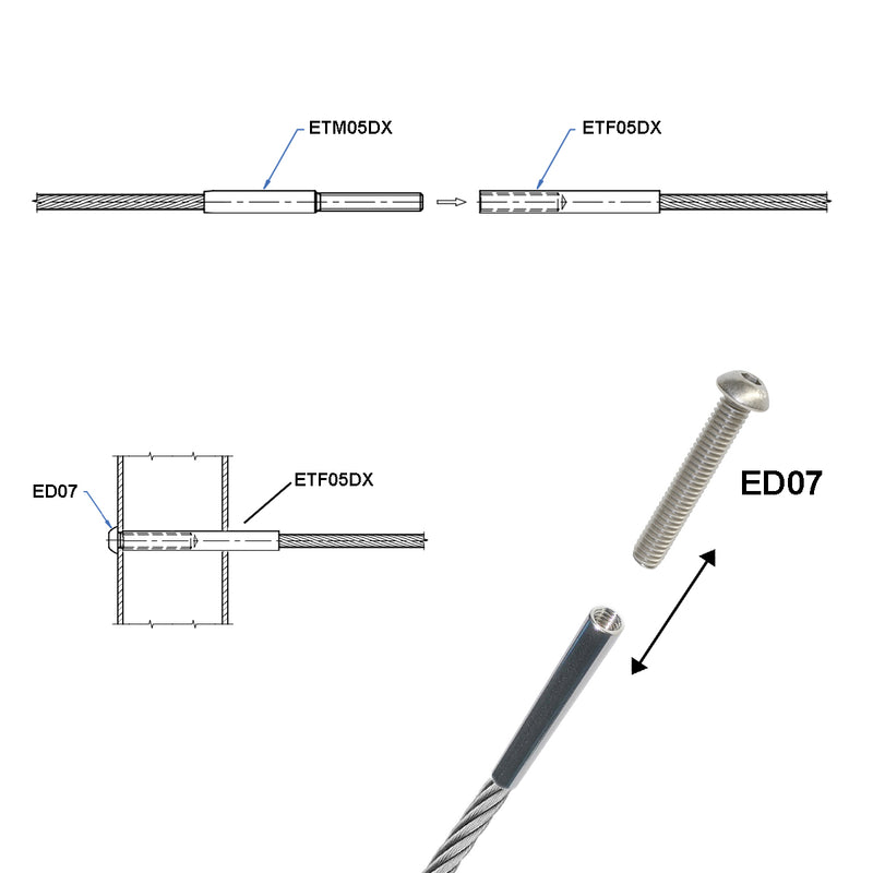 ETF05DX Stainless Steel Cable Terminal