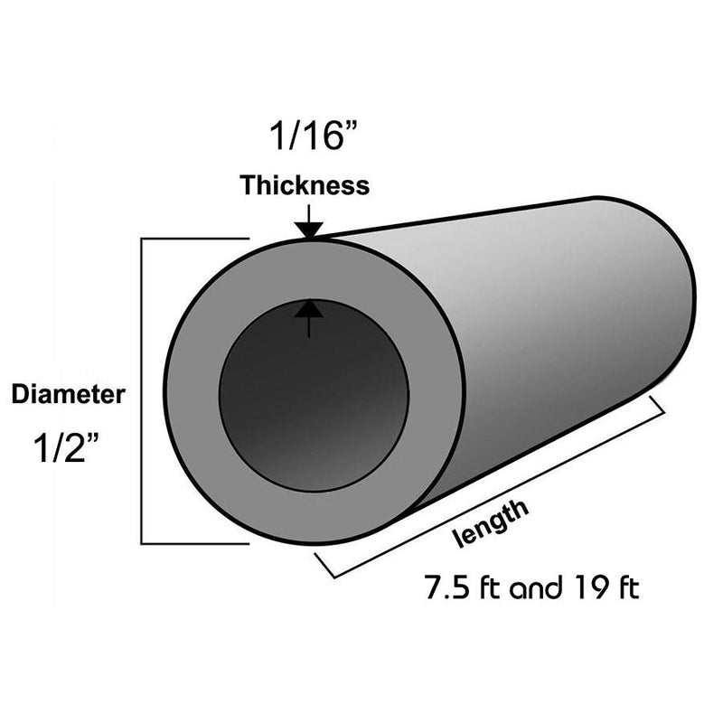 Hollow Stainless Steel Bar 1/2"