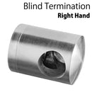 Round Bar Blind Termination "Right Hand" for Flat Surface