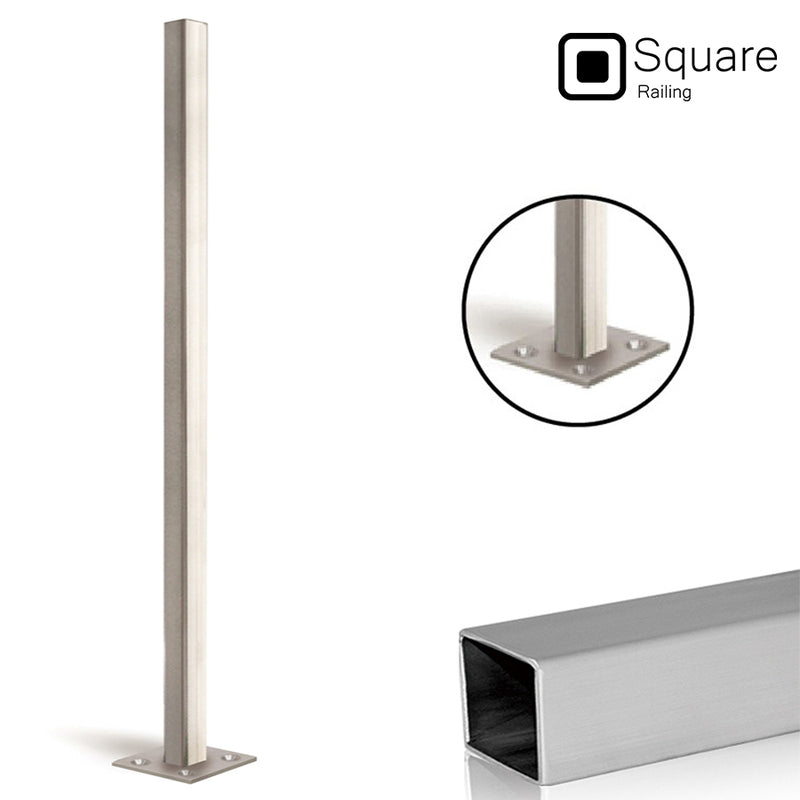 Modern Stainless Steel Square Newel Post
