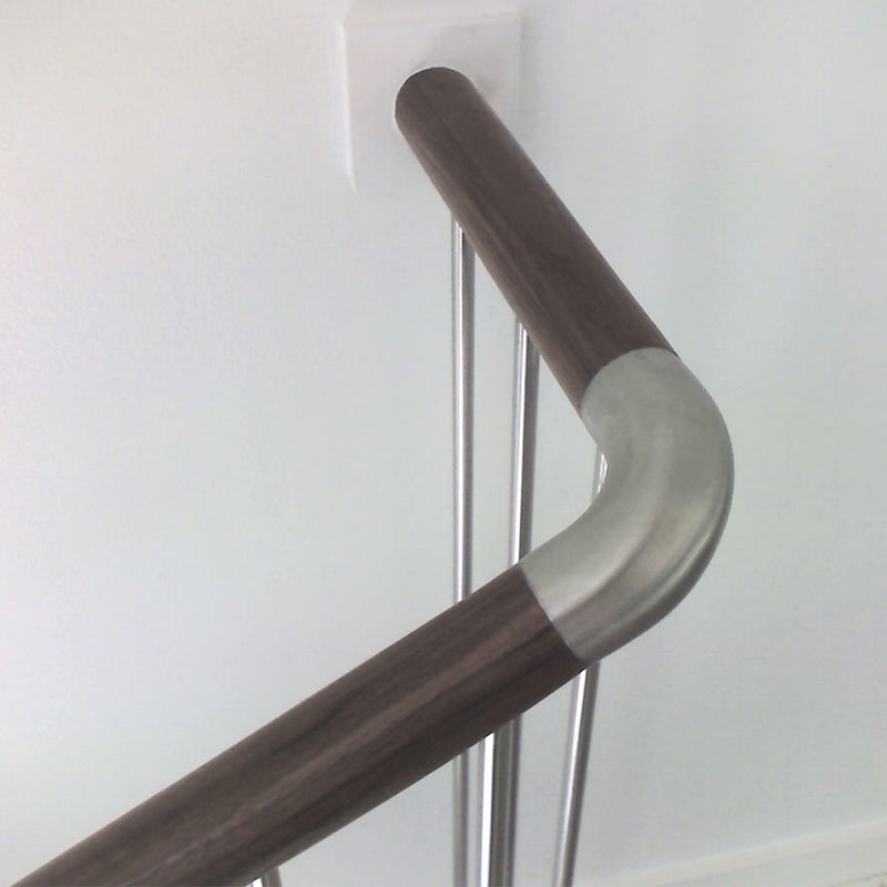 6084 Contemporary Red Oak Wood Stair Handrail - Stainless Stair
