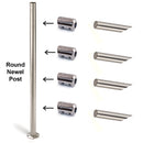 E41651 In-Line Round Bar Holder For Round Newel Post Railing Round Bars