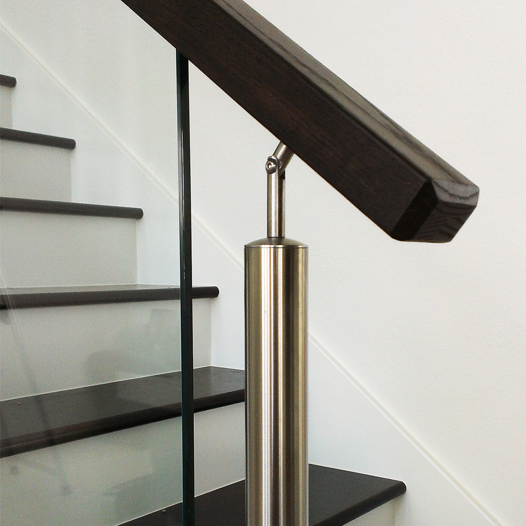 Knee System Railing E0042/37/K Angled Knee Wall Round Newel Post - Stainless Stair Parts ...