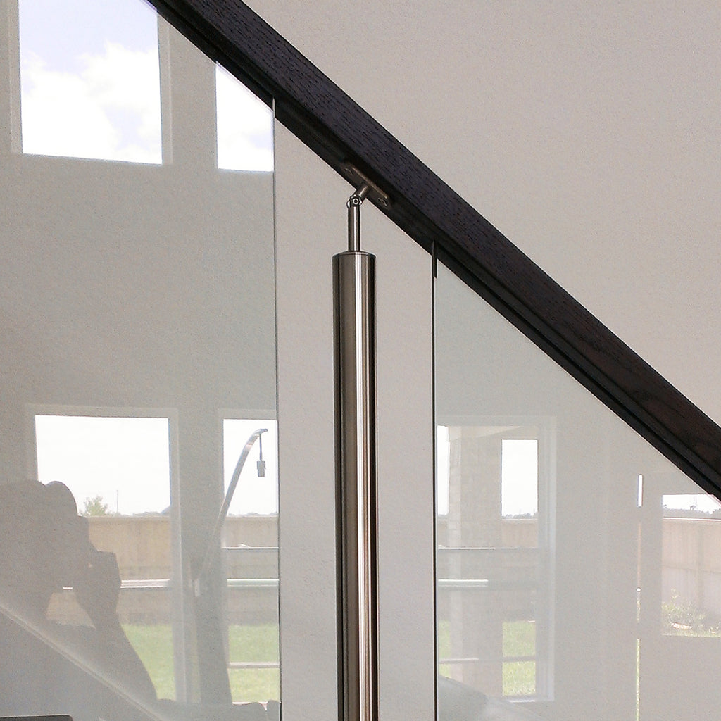 Knee System Railing E0042/37/K Angled Knee Wall Round Newel Post - Stainless Stair Parts ...
