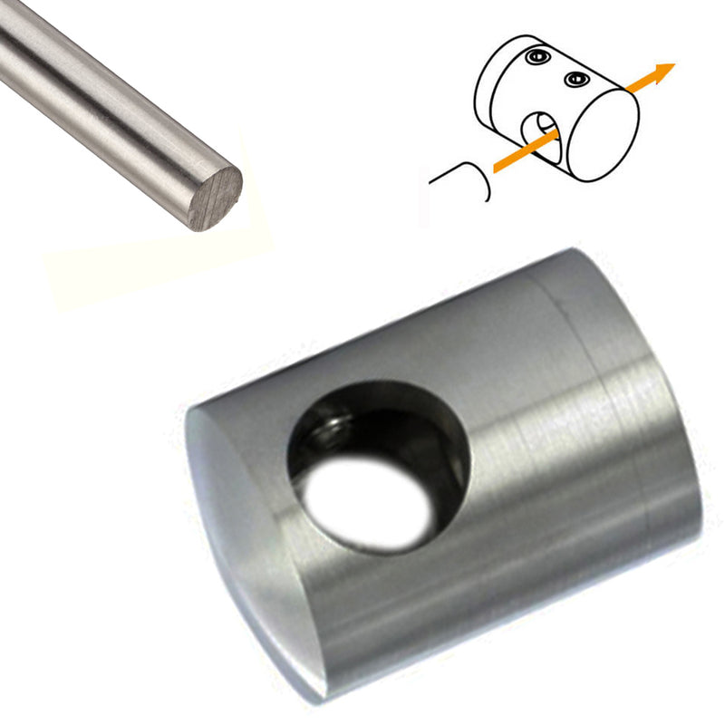 Stainless Steel E00692 Round Bar Holder for Flat Surface