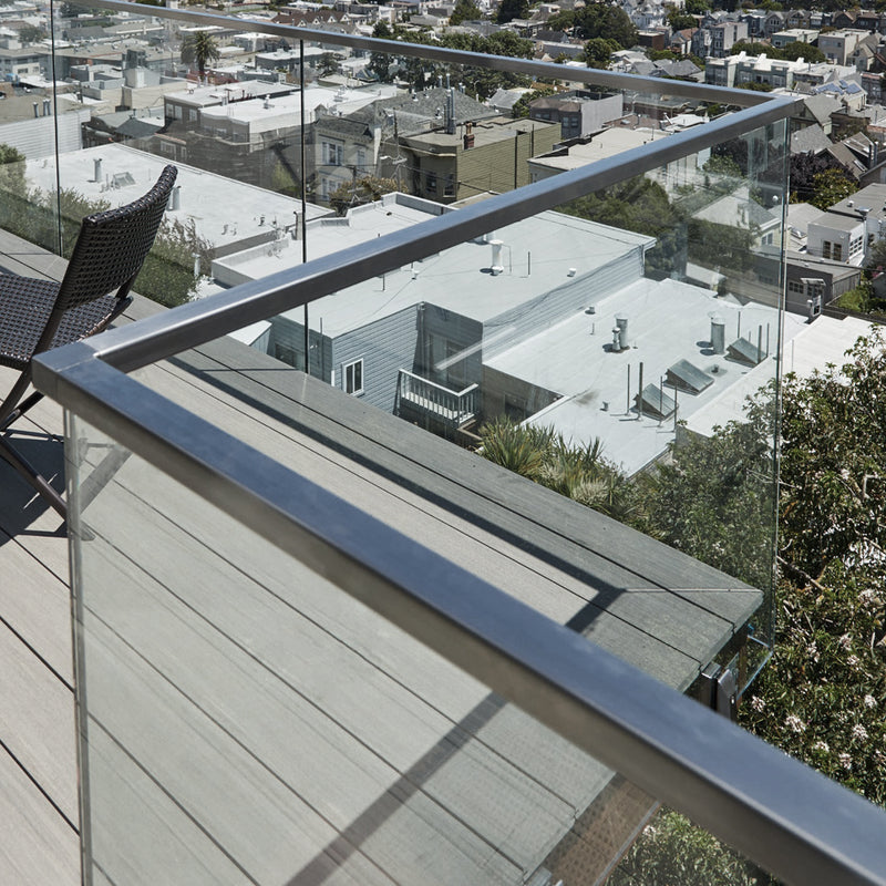 E10040X40 Stainless Steel Square Cap Rail for Glass Railing - Stainless ...