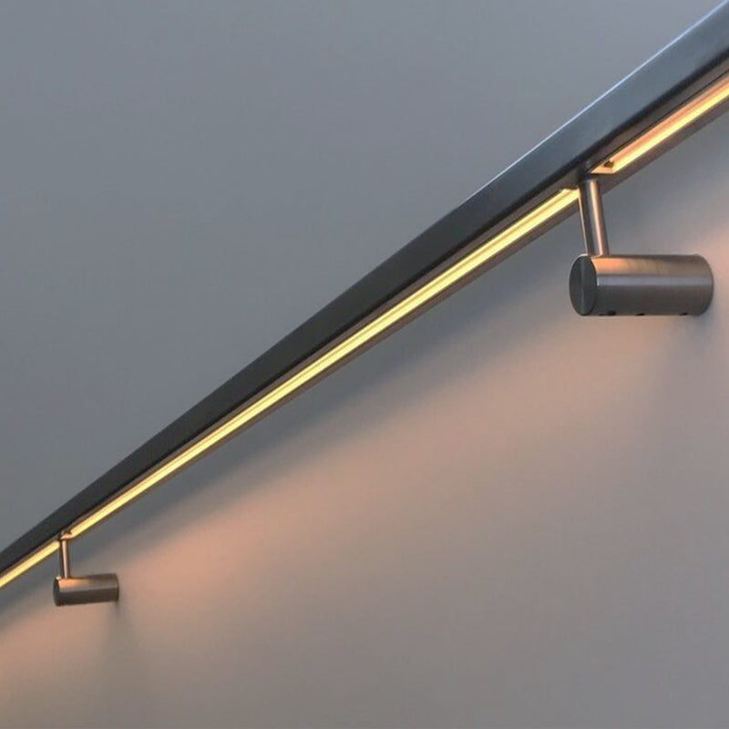 Modern Square Stainless Steel Glass Railing LED System