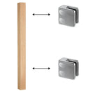 Contemporary Staircase Stainless Steel Square Glass Clamp for Flat Surface Mount