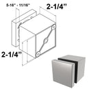 Contemporary Stainless Steel Square Standoff Glass Clamp