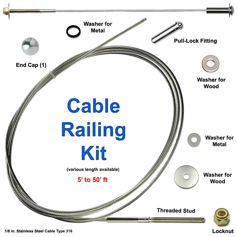 Steel Step Railing Parts Stainless Steel Cable Railing Assembly Kit - Stainless Stair Parts ...