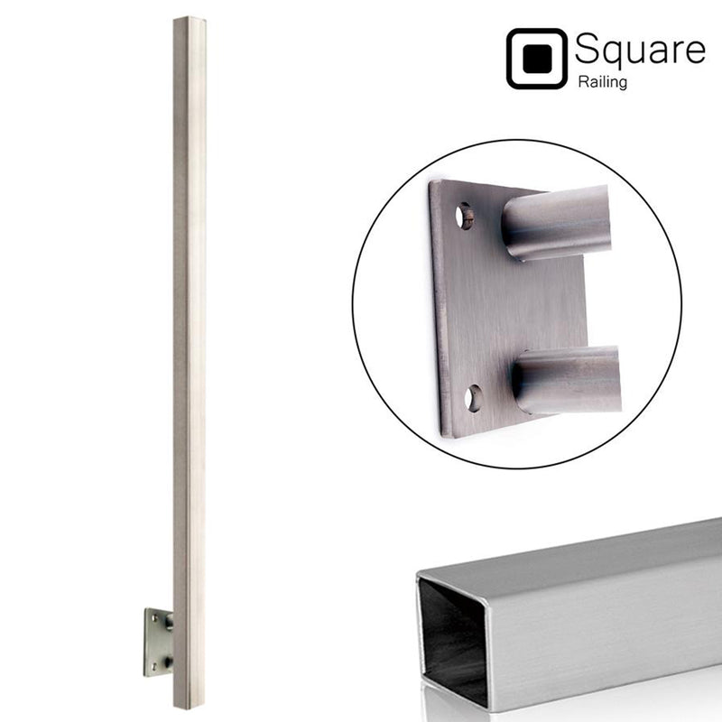 E00350 Wall/Side Mount Stainless Steel Square Newel Post