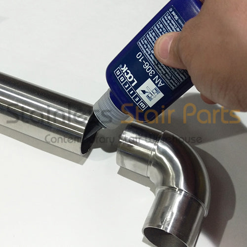 Gluing stainless steel fitting